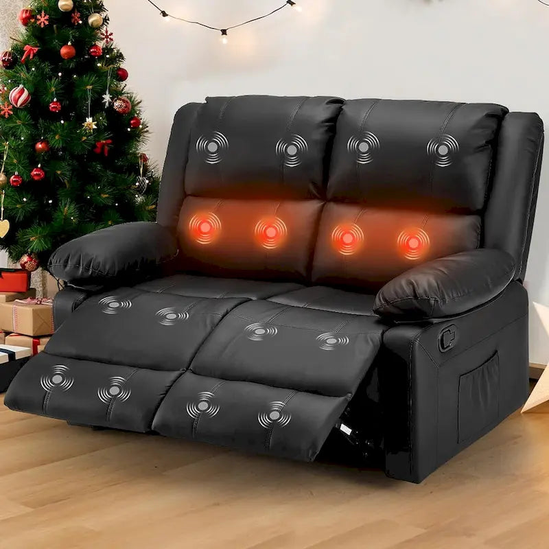 AECOJOY Dual Reclining Loveseat with Heat and Massage Features 1