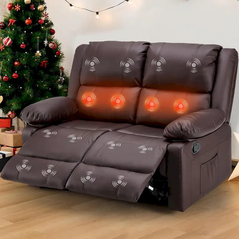 AECOJOY Dual Reclining Loveseat with Heat and Massage Features 4