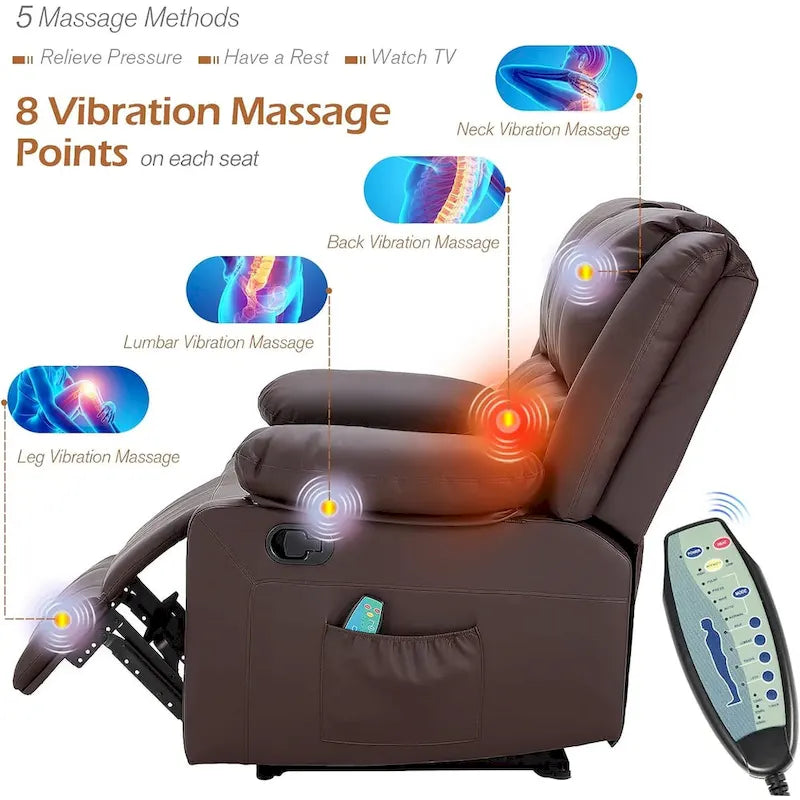 AECOJOY Dual Reclining Loveseat with Heat and Massage Features 6