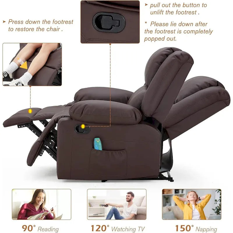 AECOJOY Dual Reclining Loveseat with Heat and Massage Features 7