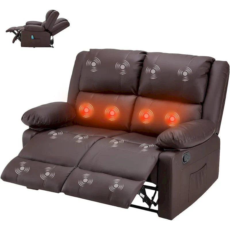 AECOJOY Dual Reclining Loveseat with Heat and Massage Features 10