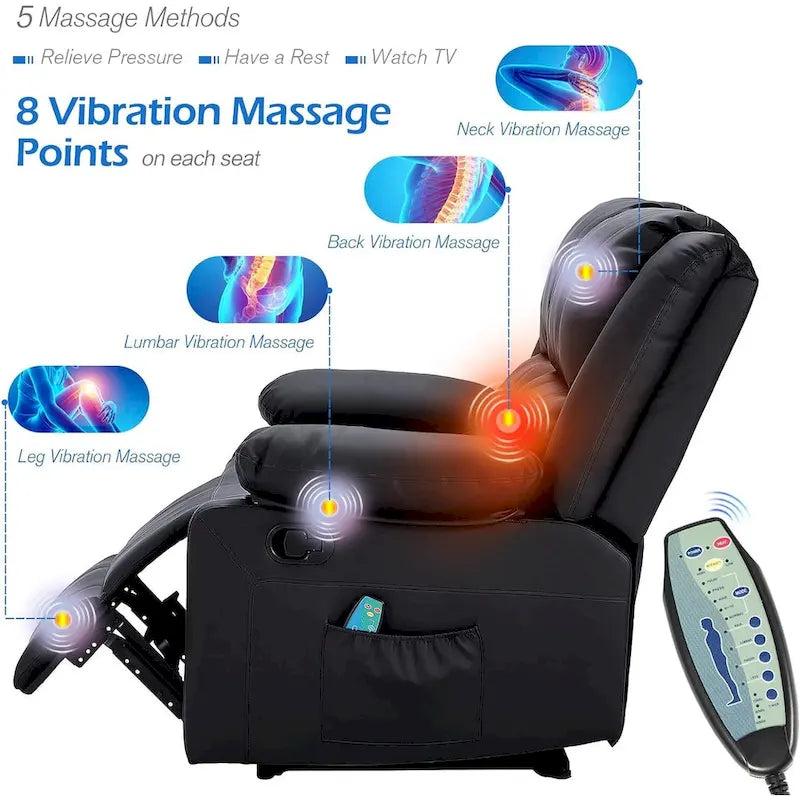 AECOJOY Dual Reclining Loveseat with Heat and Massage Features 13