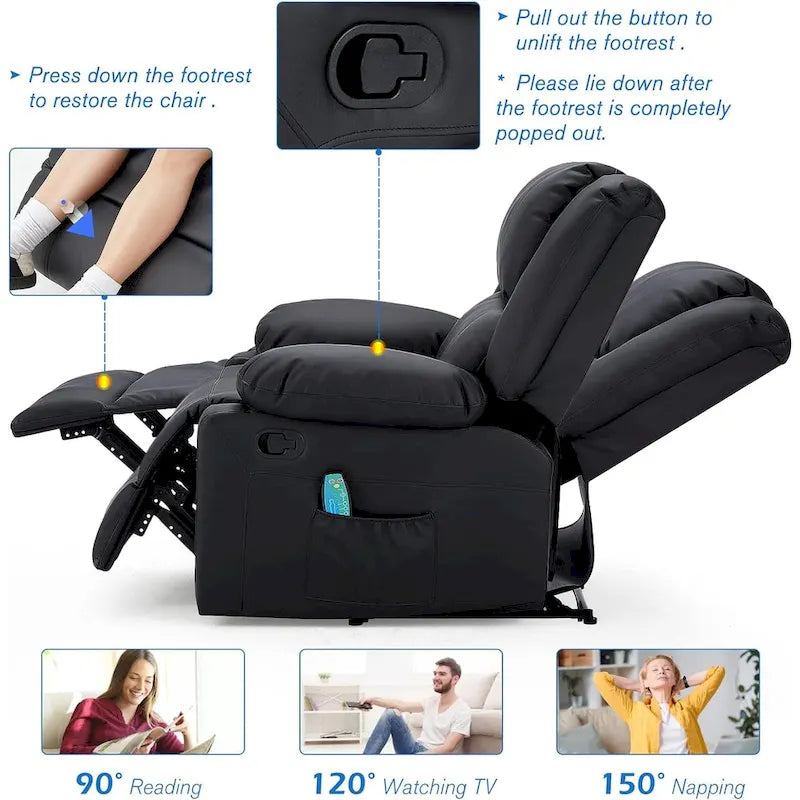 AECOJOY Dual Reclining Loveseat with Heat and Massage Features 14
