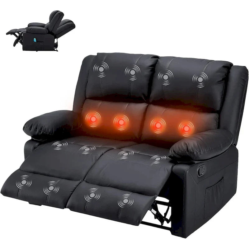AECOJOY Dual Reclining Loveseat with Heat and Massage Features 16