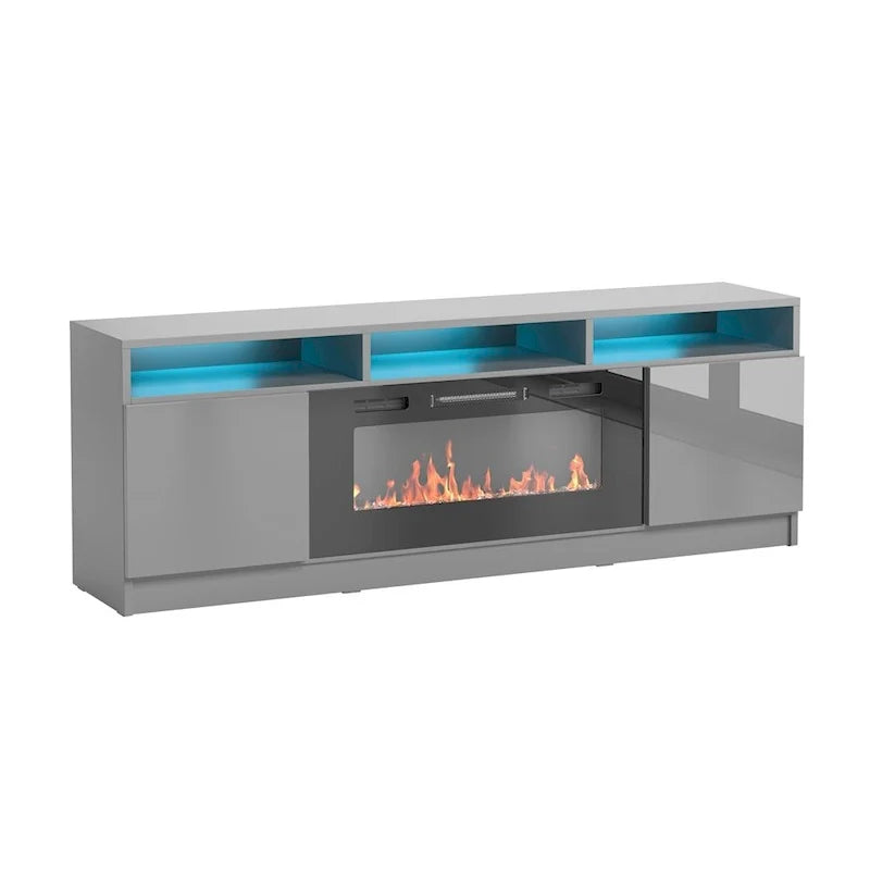 Modern 63-Inch TV Stand with Reno 05 Electric Fireplace 14