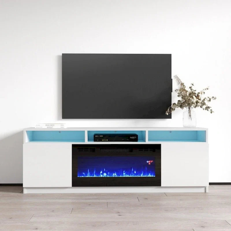 Modern 63-Inch TV Stand with Reno 05 Electric Fireplace 15