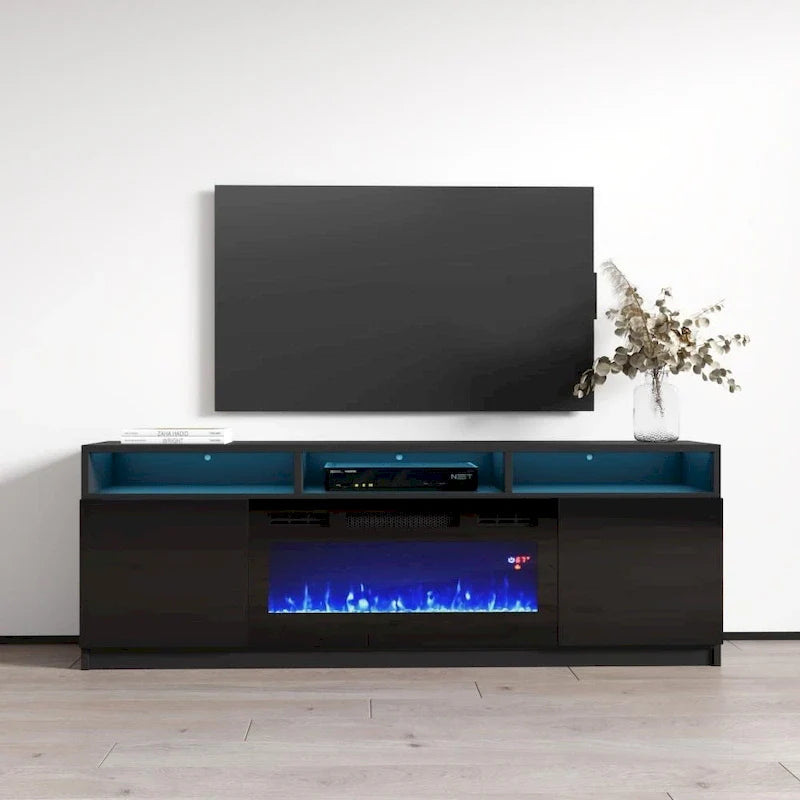 Modern 63-Inch TV Stand with Reno 05 Electric Fireplace 16