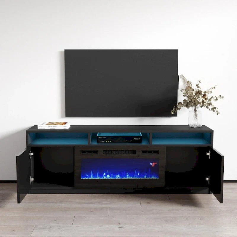 Modern 63-Inch TV Stand with Reno 05 Electric Fireplace 6