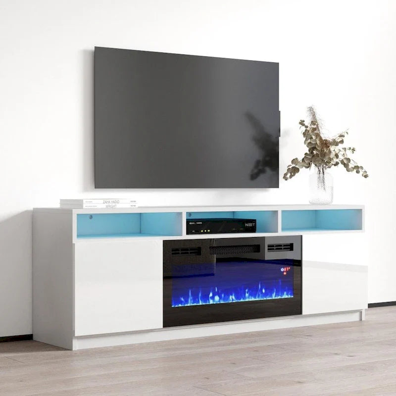 Modern 63-Inch TV Stand with Reno 05 Electric Fireplace 8