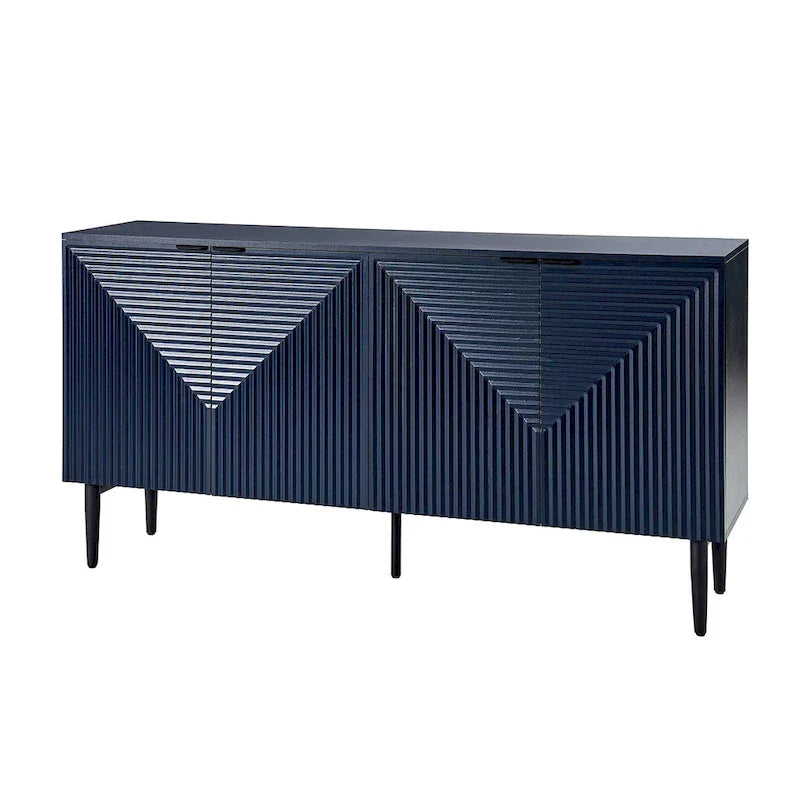 Burkart Contemporary 63-Inch 4-Door Sideboard with Wine Rack and Metal Legs by HULALA HOME 5