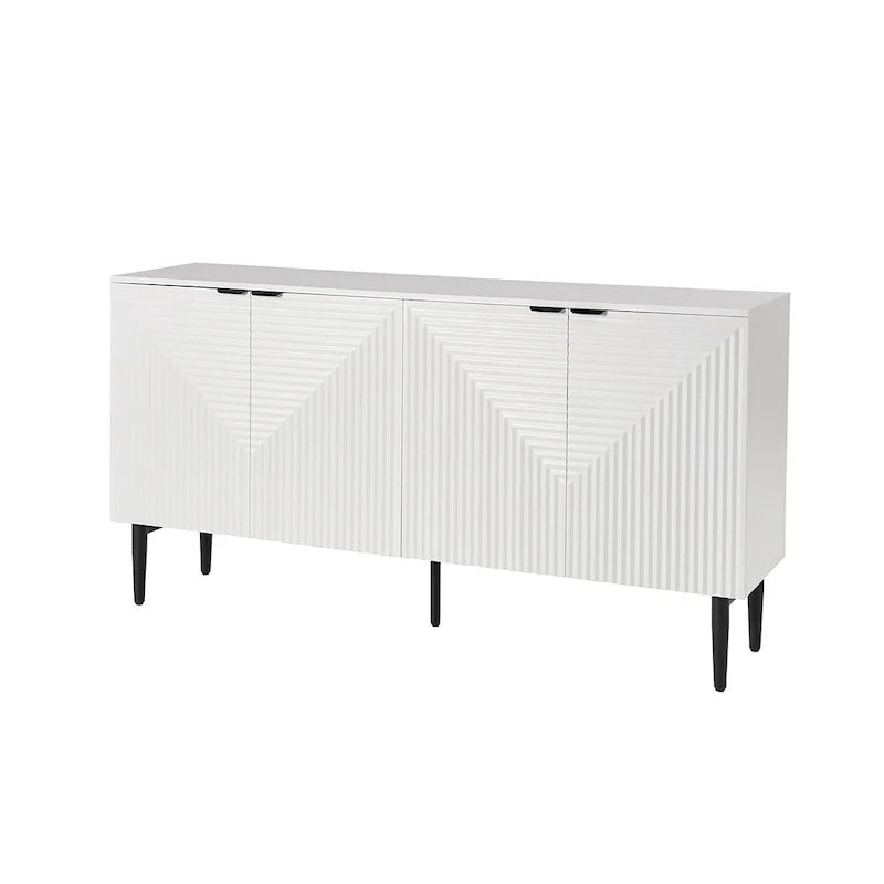 Burkart Contemporary 63-Inch 4-Door Sideboard with Wine Rack and Metal Legs by HULALA HOME 18