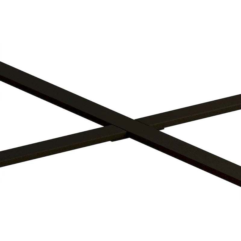 33.86" Modern Retro Round Coffee Table with Cross-Leg Base and Wooden Splicing Design 8
