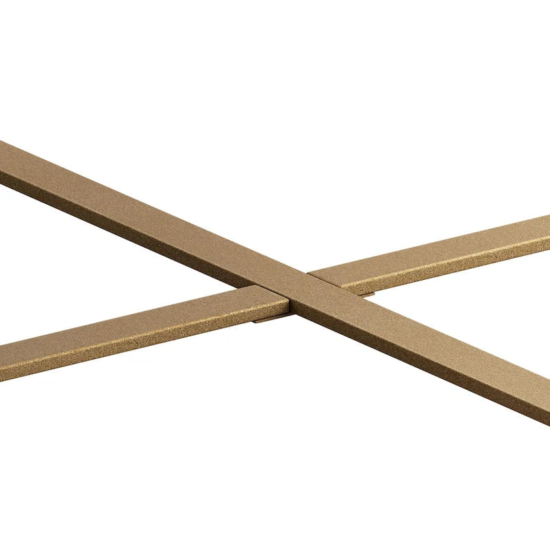 33.86" Modern Retro Round Coffee Table with Cross-Leg Base and Wooden Splicing Design 12