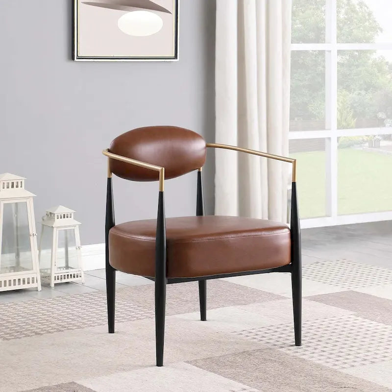 Plush Boucle Dining Chair with Thick Cushion and Elegant Metal Frame for Living Room 7