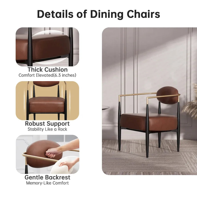 Plush Boucle Dining Chair with Thick Cushion and Elegant Metal Frame for Living Room 8