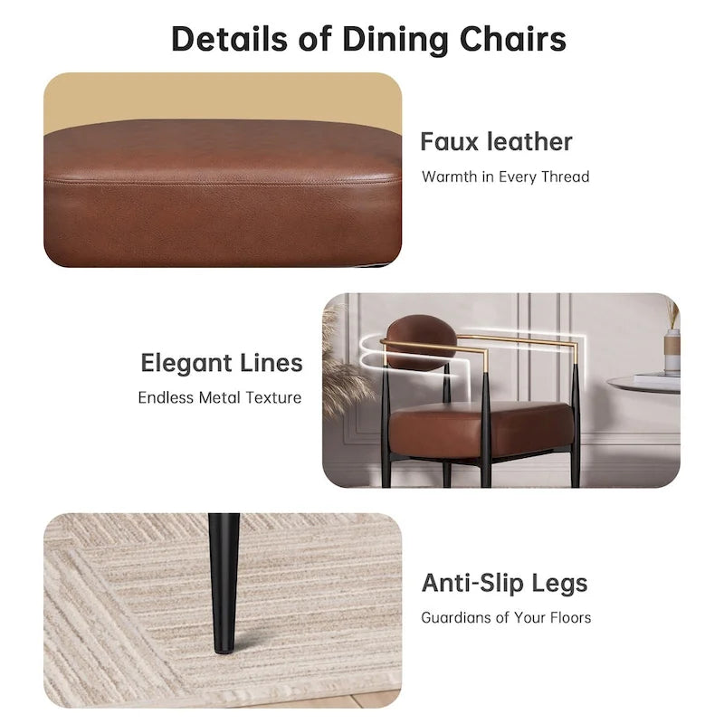 Plush Boucle Dining Chair with Thick Cushion and Elegant Metal Frame for Living Room 9