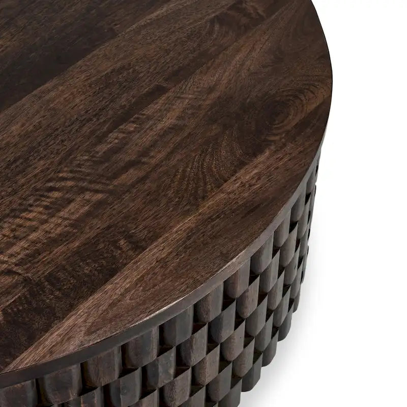Round Coffee Table with Hidden Storage and Castors 7