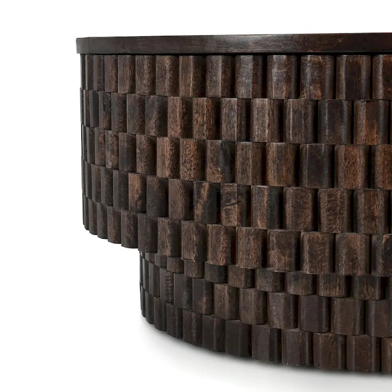 Round Coffee Table with Hidden Storage and Castors 8