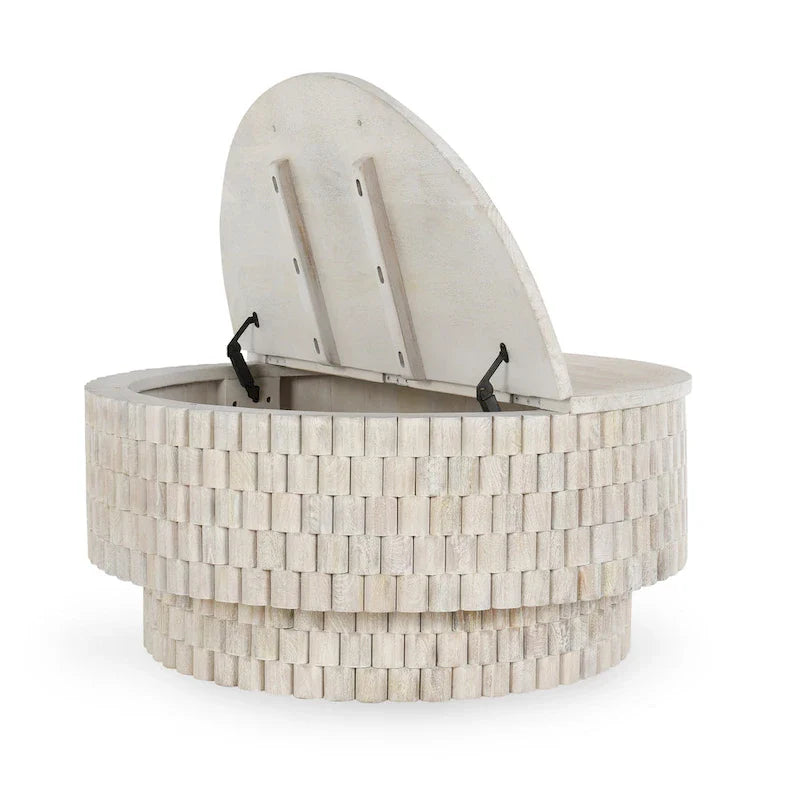 Round Coffee Table with Hidden Storage and Castors 13