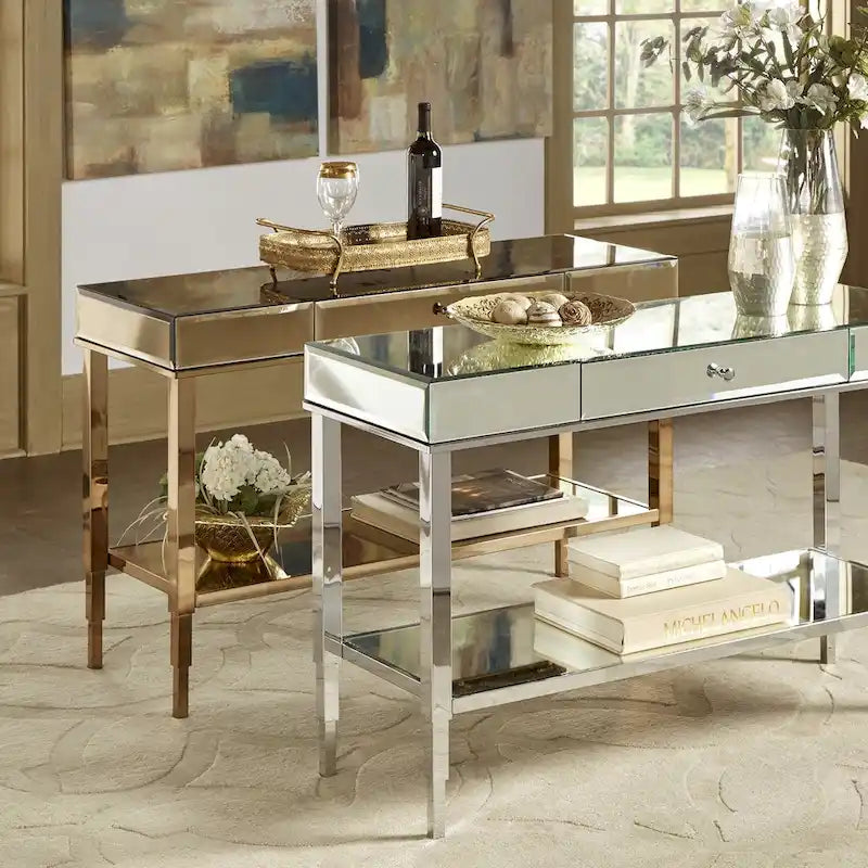 iNSPIRE Q Bold Camille Mirrored Console Table TV Stand with Drawer 2