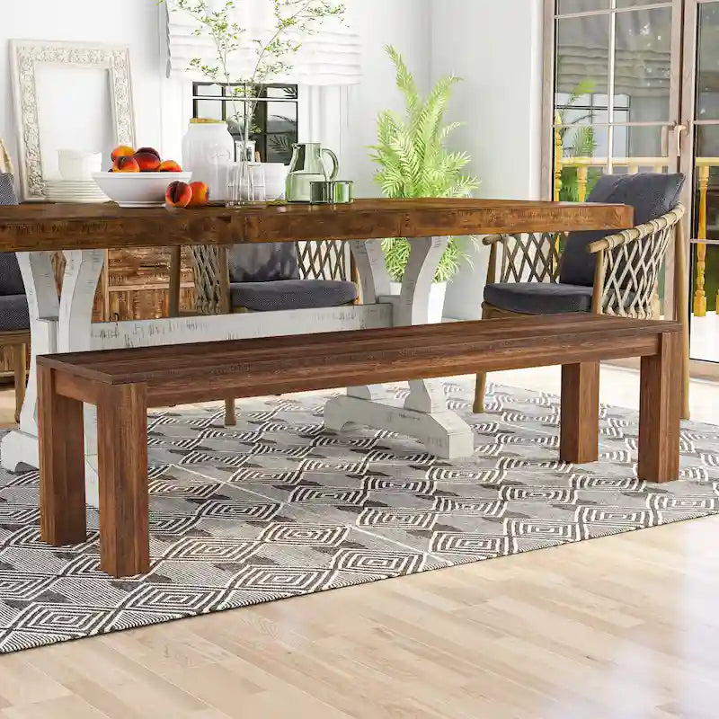 Anaisha Rustic Solid Mango Wood Dining Bench - Furniture of America 1