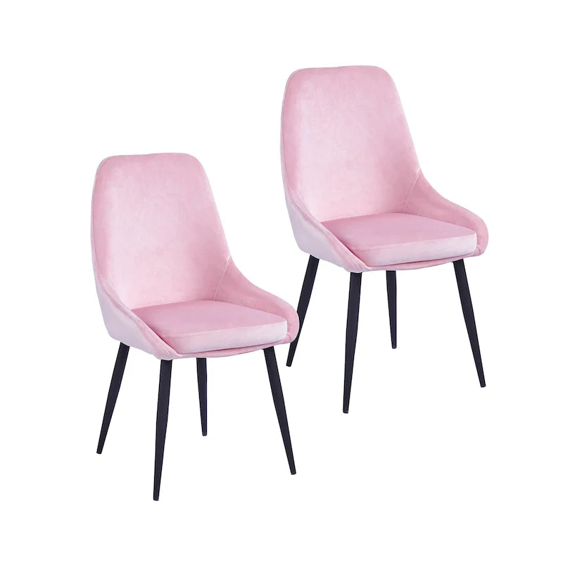 Porthos Home Set of 2 Fern Dining Chairs - Velvet Upholstery with Steel Legs 31