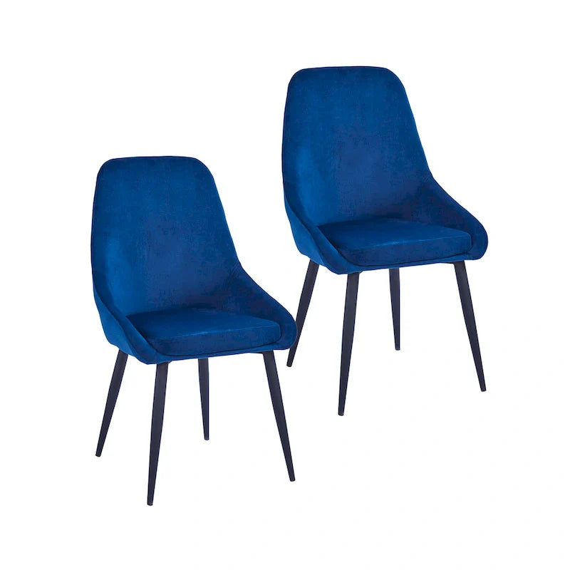 Porthos Home Set of 2 Fern Dining Chairs - Velvet Upholstery with Steel Legs 2