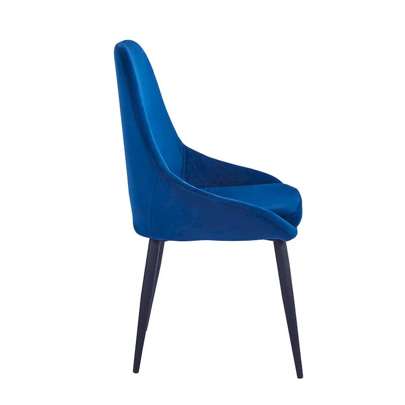 Porthos Home Set of 2 Fern Dining Chairs - Velvet Upholstery with Steel Legs 5