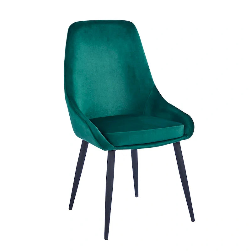 Porthos Home Set of 2 Fern Dining Chairs - Velvet Upholstery with Steel Legs 10