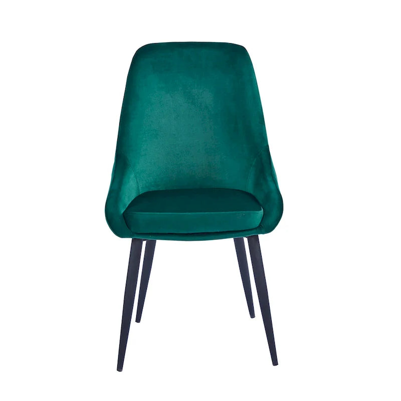 Porthos Home Set of 2 Fern Dining Chairs - Velvet Upholstery with Steel Legs 11