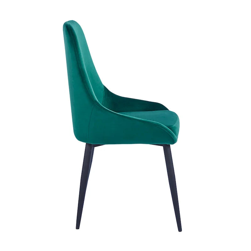 Porthos Home Set of 2 Fern Dining Chairs - Velvet Upholstery with Steel Legs 12
