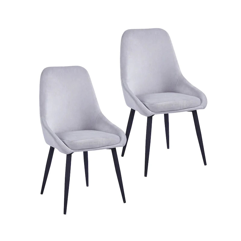 Porthos Home Set of 2 Fern Dining Chairs - Velvet Upholstery with Steel Legs 16
