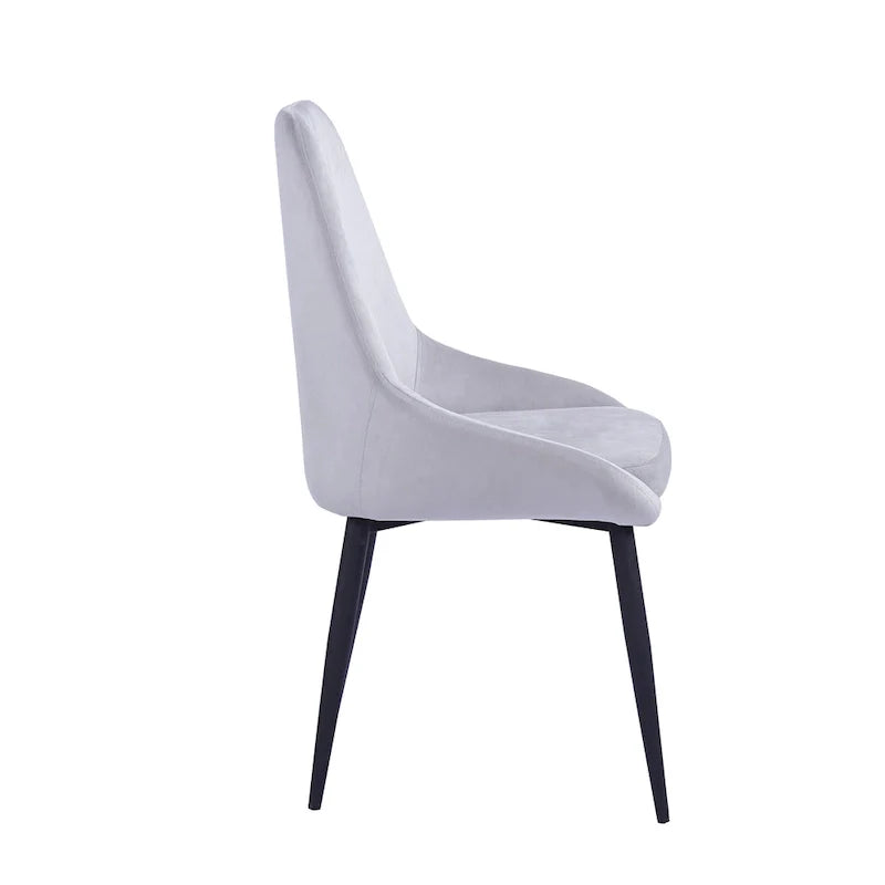 Porthos Home Set of 2 Fern Dining Chairs - Velvet Upholstery with Steel Legs 19