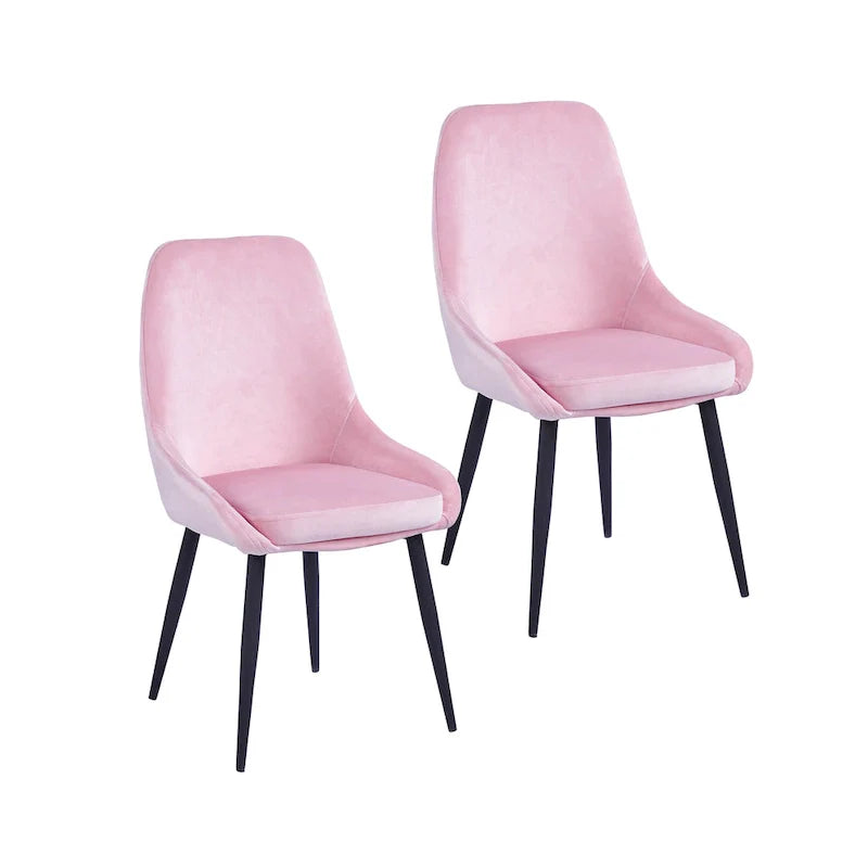 Porthos Home Set of 2 Fern Dining Chairs - Velvet Upholstery with Steel Legs 23