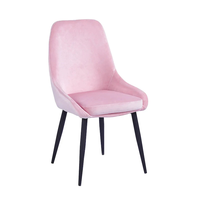 Porthos Home Set of 2 Fern Dining Chairs - Velvet Upholstery with Steel Legs 24