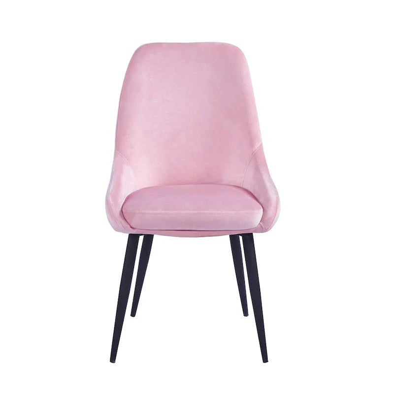 Porthos Home Set of 2 Fern Dining Chairs - Velvet Upholstery with Steel Legs 25