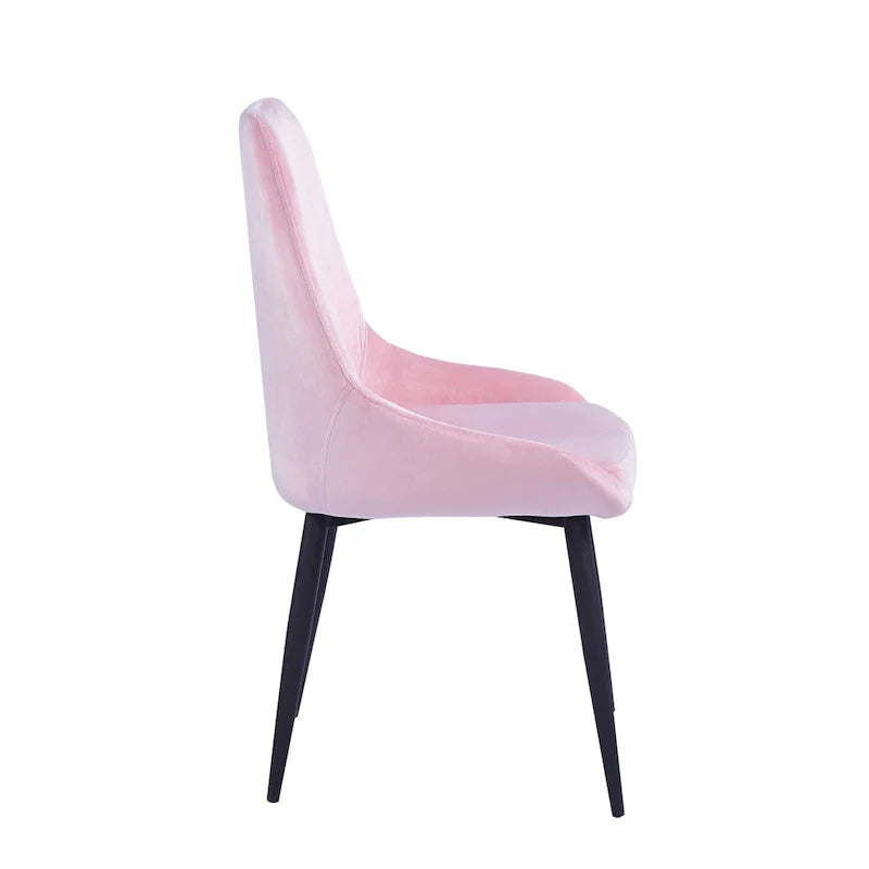 Porthos Home Set of 2 Fern Dining Chairs - Velvet Upholstery with Steel Legs 26