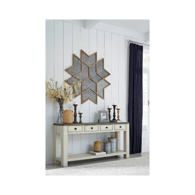 Signature Design by Ashley Bolanburg Rustic Farmhouse Sofa Table 1