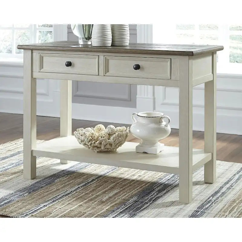 Signature Design by Ashley Bolanburg Rustic Farmhouse Sofa Table 3