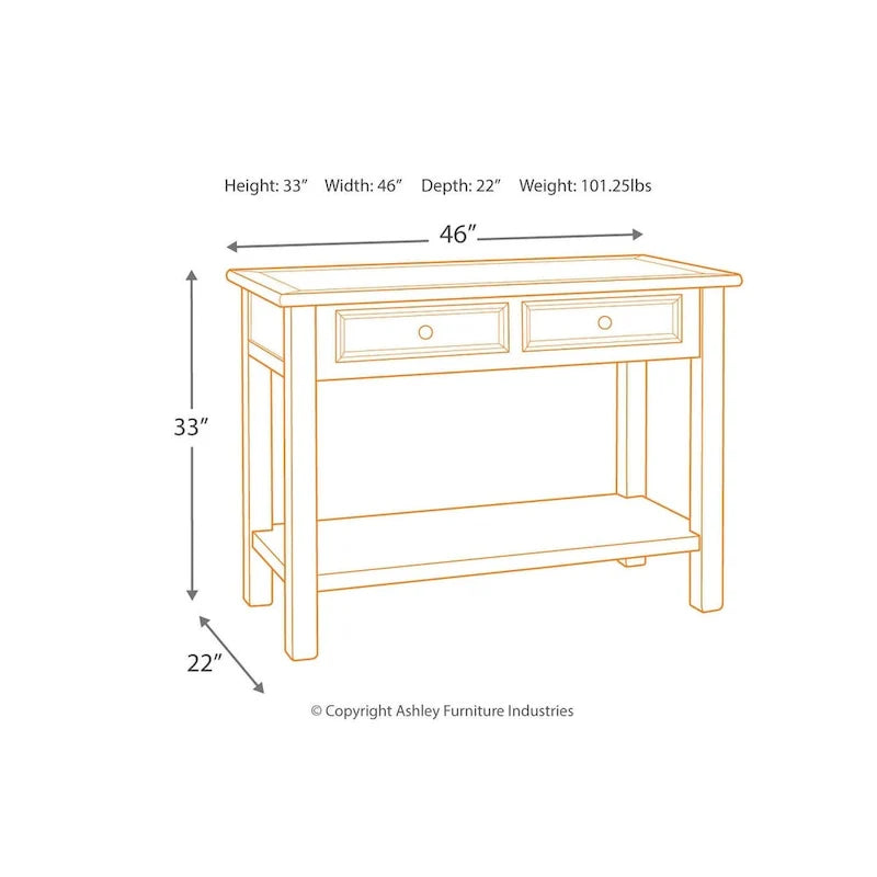Signature Design by Ashley Bolanburg Rustic Farmhouse Sofa Table 5