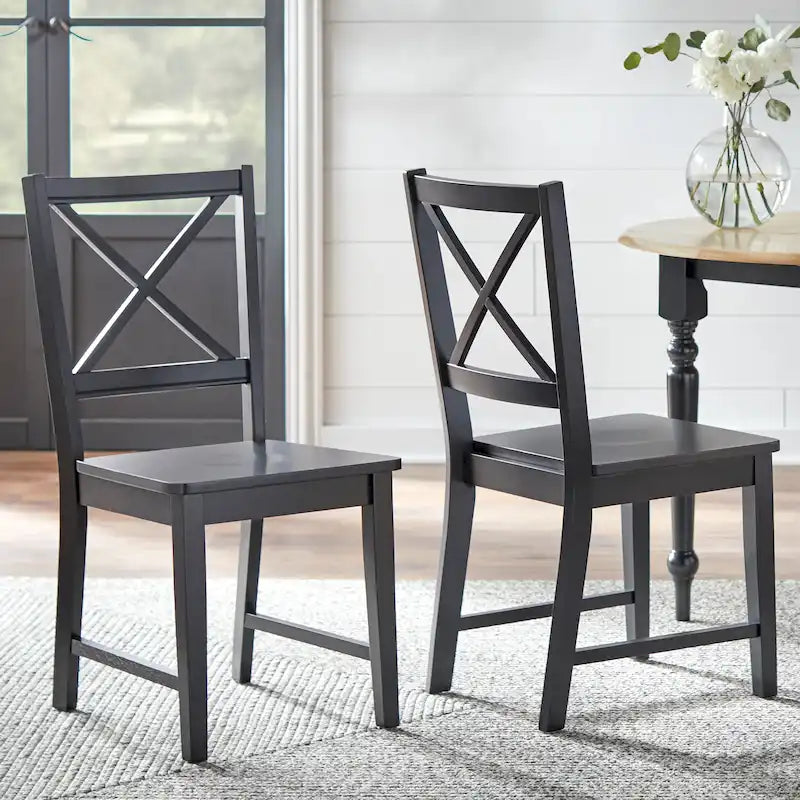 Set of 2 Solid Wood Crossback Dining Chairs by Simple Living 16