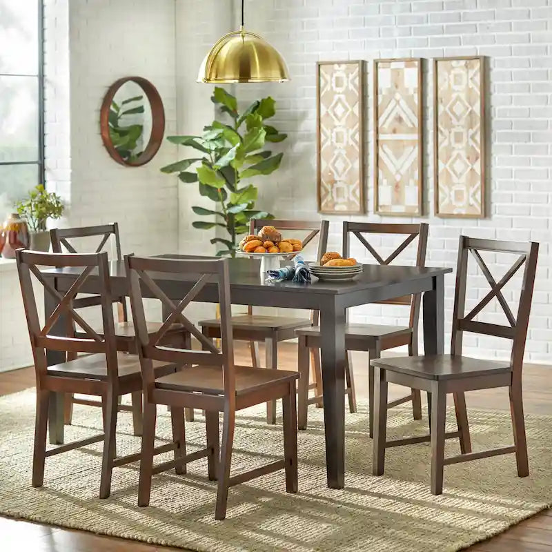 Set of 2 Solid Wood Crossback Dining Chairs by Simple Living 5