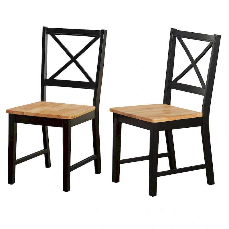 Set of 2 Solid Wood Crossback Dining Chairs by Simple Living 8