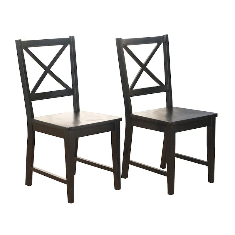 Set of 2 Solid Wood Crossback Dining Chairs by Simple Living 10