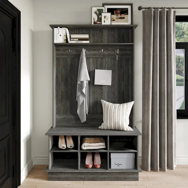 CraftPorch Contemporary Hall Tree with Storage Solutions 1