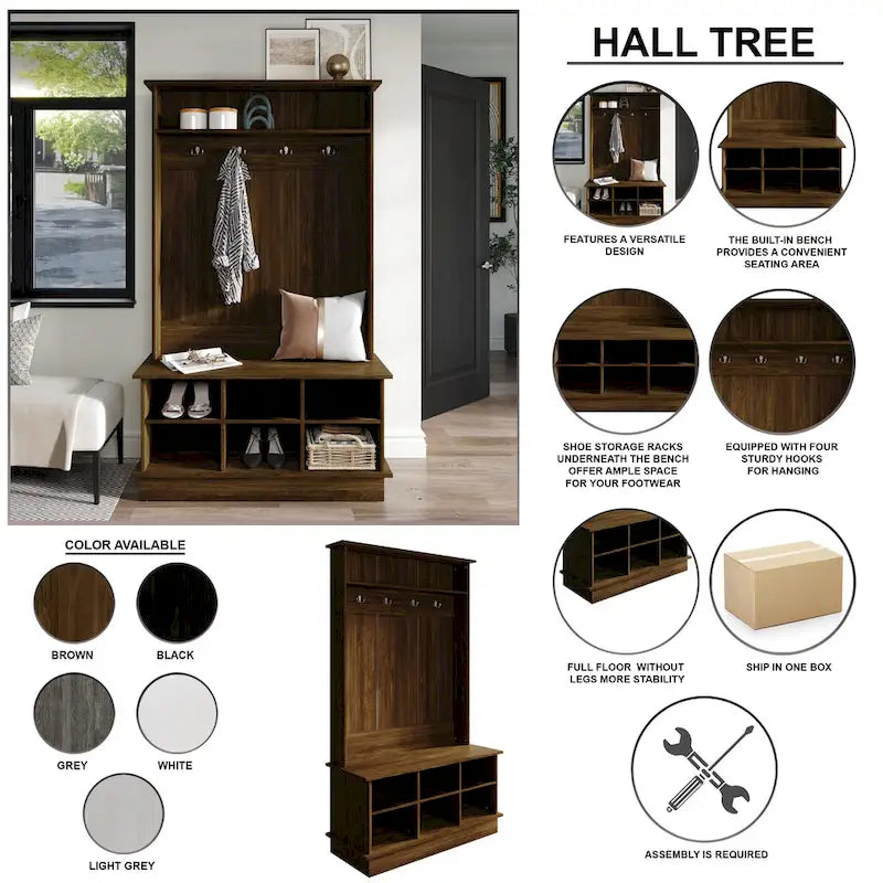 CraftPorch Contemporary Hall Tree with Storage Solutions 17