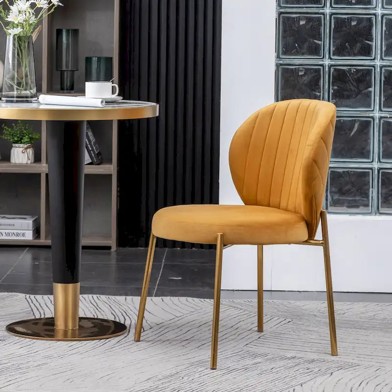 Roundhill Furniture Amoa Modern Velvet Upholstered Dining Chair 28