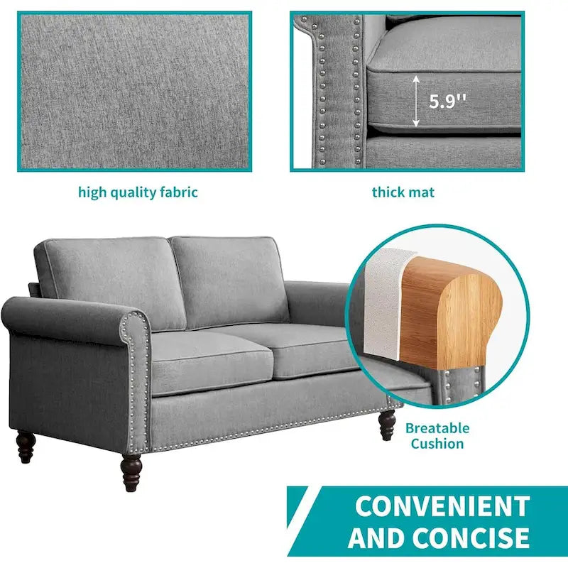 Mixoy Contemporary Loveseat Sofa 10