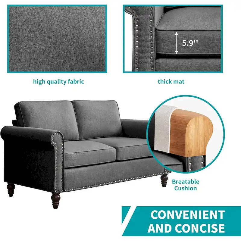 Mixoy Contemporary Loveseat Sofa 15