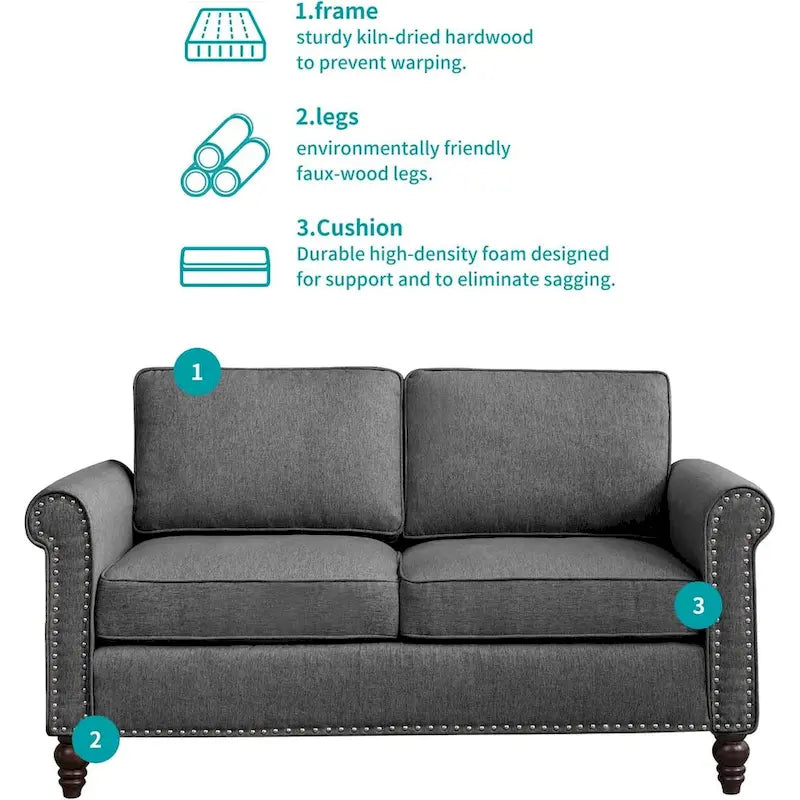 Mixoy Contemporary Loveseat Sofa 17